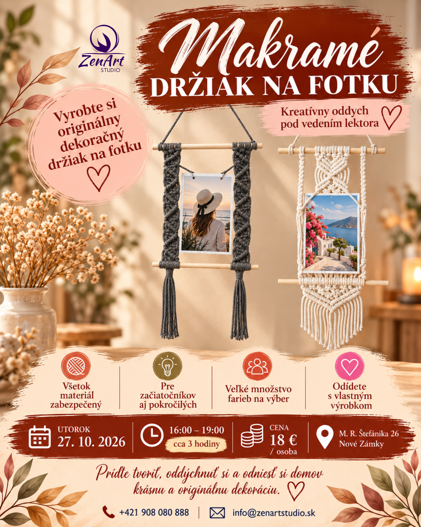 Makramé -Držiak na fotku
