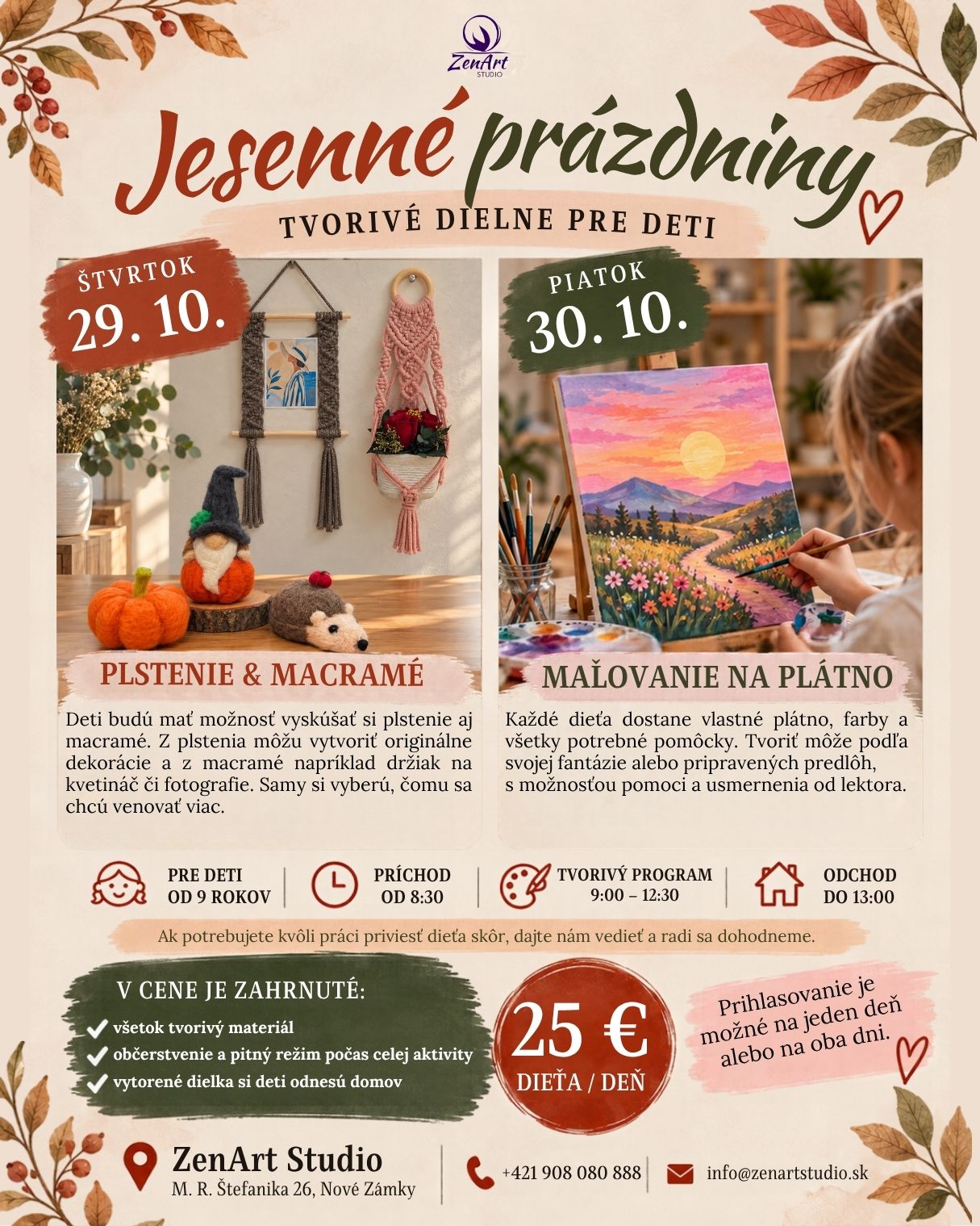 Tvorivé dielne počas jesenných prázdnin
