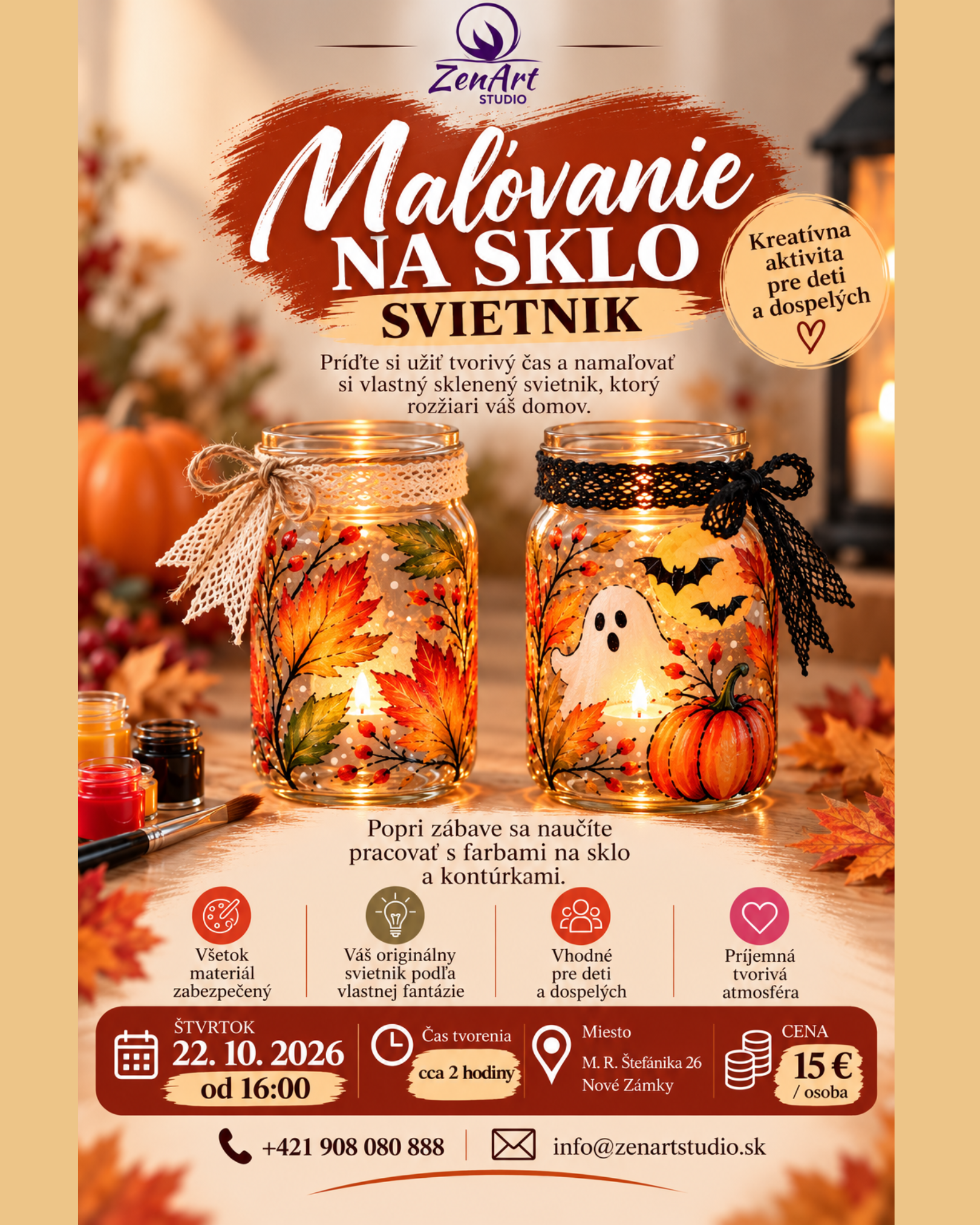 Maľovanie na sklo - Svietnik